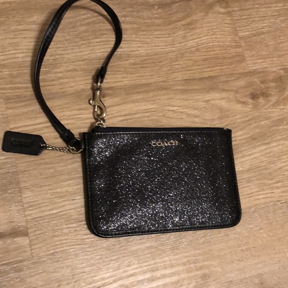 Coach Handbags - Coach Black Sparkle Wristlet